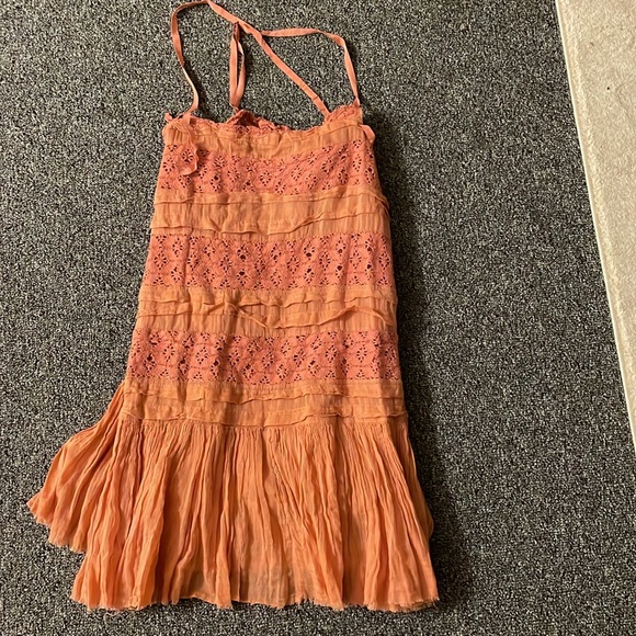 NWOT Free People Shailee Slip Mini Dress in Copper Rose
